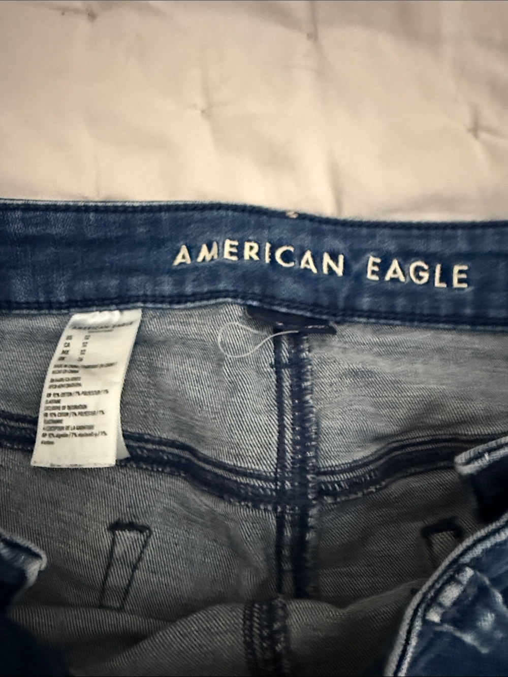 American Eagle Outfitters Blue High-Rise Button-Front Denim Shorts - Picture 2 of 3